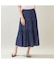 【洗える・M～3Lサイズ】ティアードスカート（ネイビー）