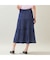 【洗える・M～3Lサイズ】ティアードスカート（ネイビー）