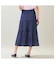 【洗える・M～3Lサイズ】ティアードスカート（ネイビー）