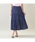 【洗える・M～3Lサイズ】ティアードスカート（ネイビー）