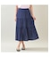 【洗える・M～3Lサイズ】ティアードスカート（ネイビー）