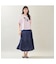 【洗える・M～3Lサイズ】ティアードスカート（ネイビー）