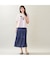 【洗える・M～3Lサイズ】ティアードスカート（ネイビー）