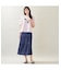 【洗える・M～3Lサイズ】ティアードスカート（ネイビー）