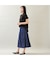 【洗える・M～3Lサイズ】ティアードスカート（ネイビー）