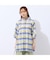 【洗える】コットンブロックチェックブラウス