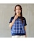 【洗える】コットン先染めチェック×カットソーTシャツ