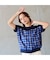 【洗える】コットン先染めチェック×カットソーTシャツ