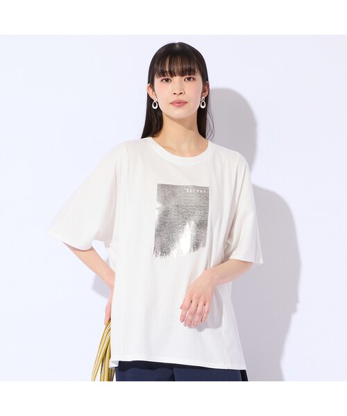 L～4L対応】箔プリントドルマンスリーブTシャツ｜ジュニアーオンライン