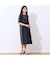 【洗える】素材ドッキングワンピース