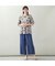 【EC＆一部店舗限定・洗える・L～4Lサイズ】花と木の実柄カットソー