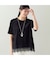 【洗える・L～4Lサイズ】レースヘムTシャツ