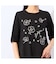 【洗える・綿100%】花刺繍AラインTシャツ