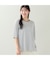 【洗える・日本製・L～4Lサイズ】お花刺繍入りボーダーTシャツ