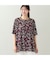 【洗える・L～3Lサイズ】シルエットフラワーTシャツ
