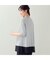 【洗える・日本製・L～4Lサイズ】ヘムシフォンAラインボーダーTシャツ