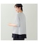 【洗える・日本製・L～4Lサイズ】ヘムシフォンAラインボーダーTシャツ