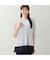 【洗える・日本製・L～4Lサイズ】ヘムシフォンAラインボーダーTシャツ