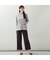 【洗える・L～3Lサイズ】シャーリング襟花柄カットソー