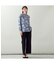 【洗える・L～3Lサイズ】シャーリング襟花柄カットソー