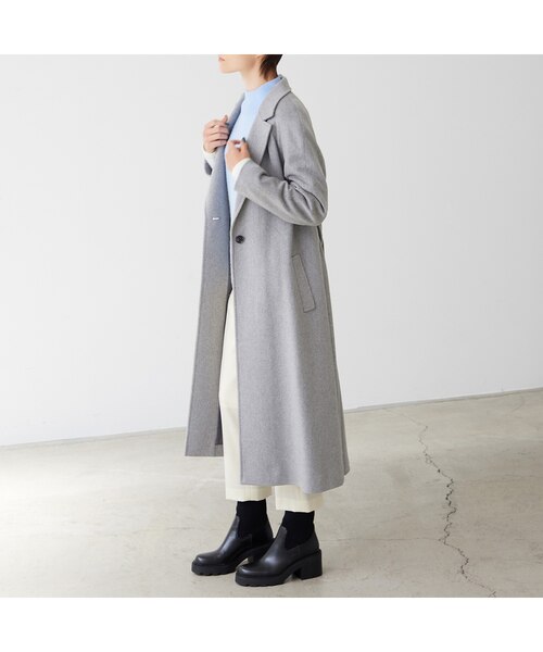カシミヤ 100％ EMCHARIOT ロングコート パープル 9R L カシミヤ 100％ EMCHARIOT ロングコート パープル 9R L - メルカリ