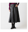 【インポート素材・洗える】フェイクレザーギャザースカート