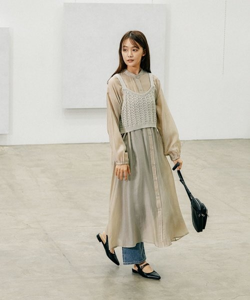 ひちゃんページ シアーフリルティアードスカート(ロングスカート)｜スカート