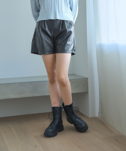 WOOYOUNGMI フェイクグレインレザーパンツ fake leather switching pants – Uenui