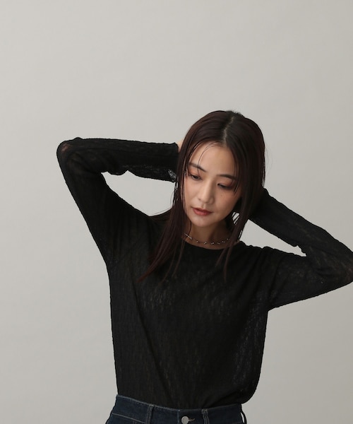 Non☆です MATINEE LINE/レースシアー長袖T/288775｜グローバルワークの通販