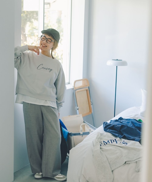 あき　ページ バヤコさんコラボ/イージーケアワイドパンツ/313978｜グローバル