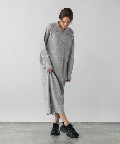 ハーブ未使用一式 ハーフZIPアゼニットワンピース/579499｜グローバルワークの通販