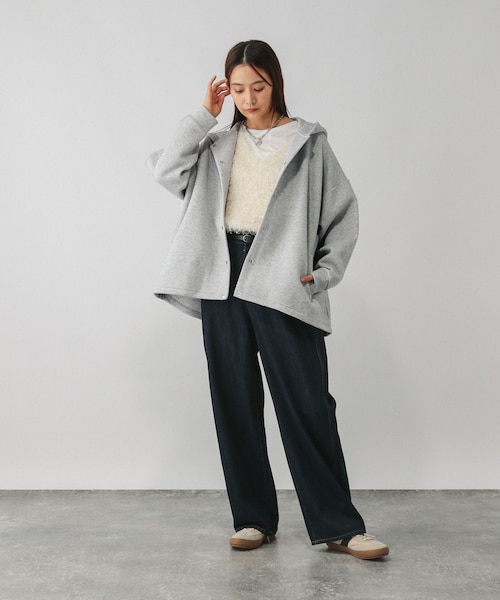 グログランフードブルゾン GLOSTER/グロスター】スタンドフードブルゾン 春アウター 春