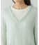 モヘヤタッチ透かし編みVネックプルオーバー/599493