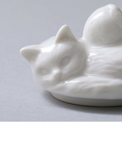 アフタヌーンティー ねこ置物 スタンド 猫の陶器ケーキスタンド