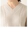Vネックケーブルニットプルオーバー