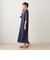 リネンレーヨンバンドカラーワンピース