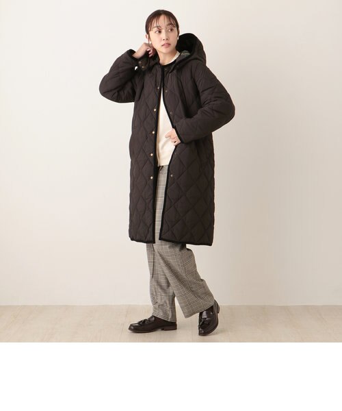 タータンチェック柄キルトロングコート/Afternoon Tea Original