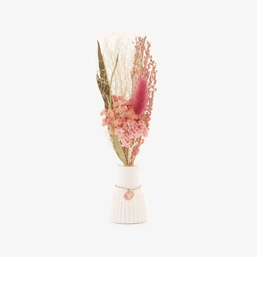 フラワーベース三点セット (このセットは購入者が決まってます) イニシャル石膏フラワーベース&ドライフラワーセット