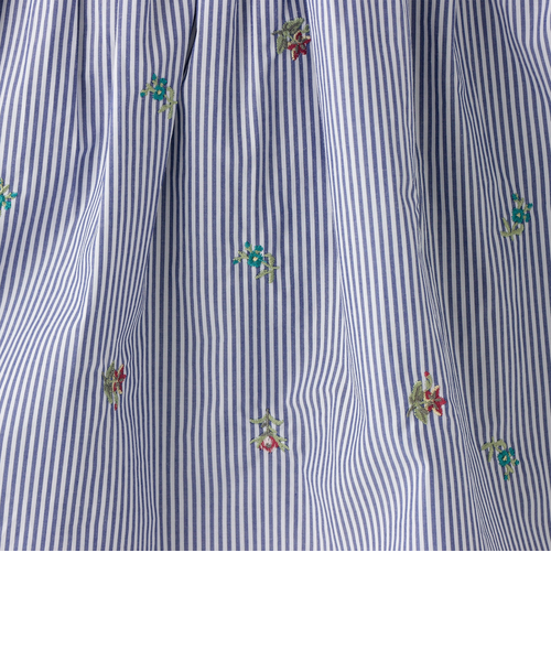 ストライプ刺繍切替ブラウス/MAISON SAJOU｜アフタヌーンティー
