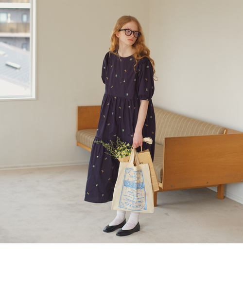 【新品】アフタヌーンティー　メゾンサジュー　ティアードワンピース　刺繍ストライプ 3460000017115_0701.jpg