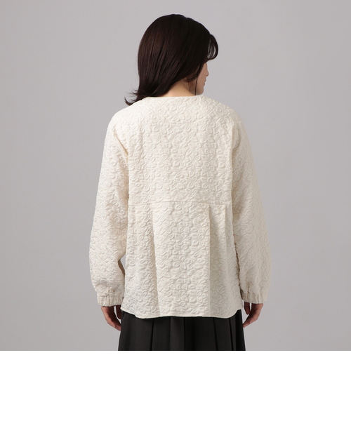 フクレフラワージャカードノーカラージャケット｜アフタヌーンティー