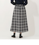 チェック麻調セミフレアスカート