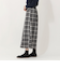 チェック麻調セミフレアスカート