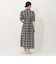 チェック麻調シャツワンピース