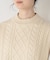 【洗える】ふわふわスフレケーブルニットベスト