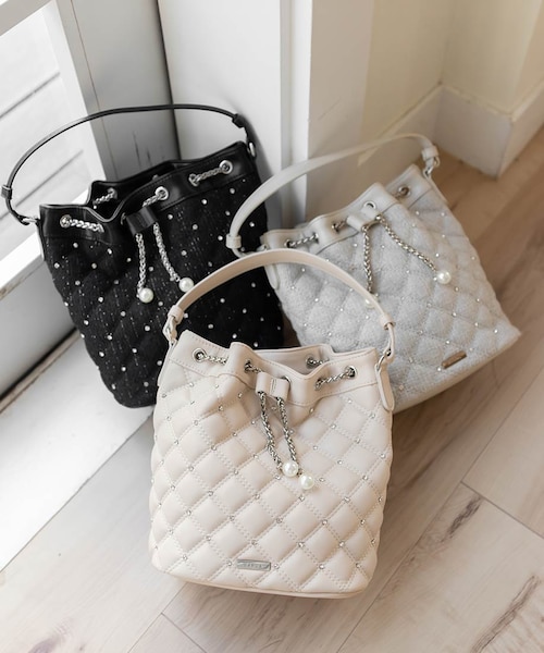 2WAY ビジューキルティングショルダーバッグ｜ランダの通販｜&mall