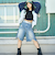 【LTXC】タックハーフデニムパンツ