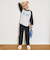 【ルームウェア/パジャマ】ロゴラグラン長袖Tシャツ＆パンツセット