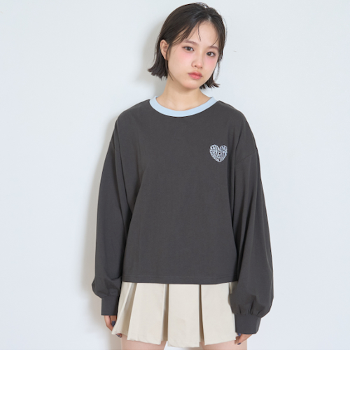 LTXC】ハートバイカラー長袖Tシャツ｜ラブトキシックの通販