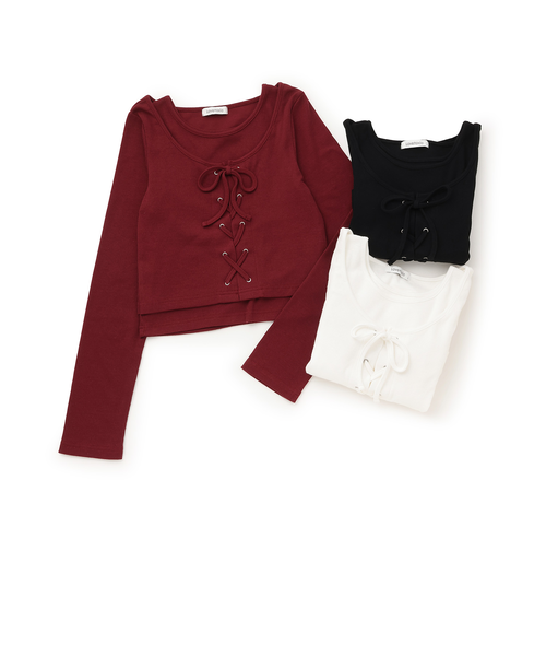 レースアップ長袖TシャツSET｜ラブトキシックの通販｜&mall